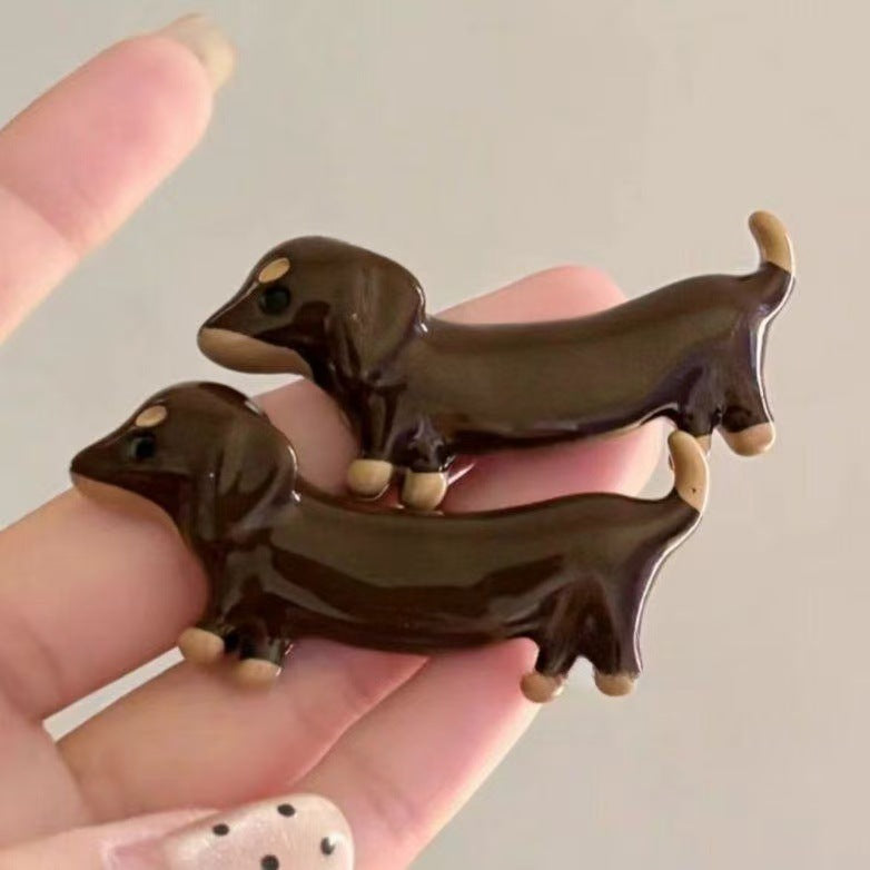 Loose, Delicate And Cute Dachshund Dog Barrettes High-grade And Interesting