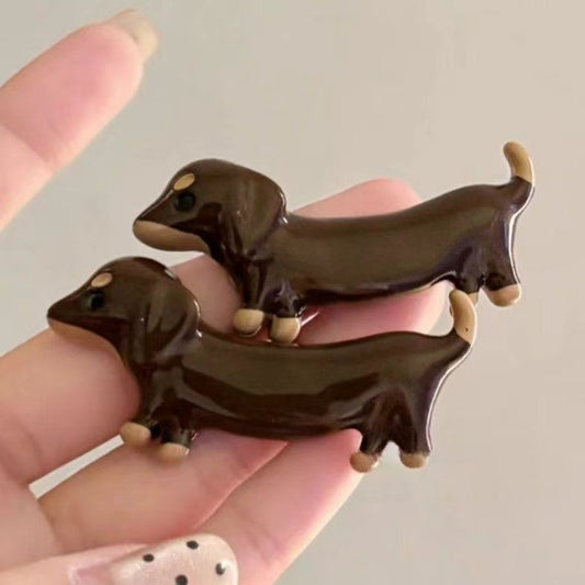 Loose, Delicate And Cute Dachshund Dog Barrettes High-grade And Interesting