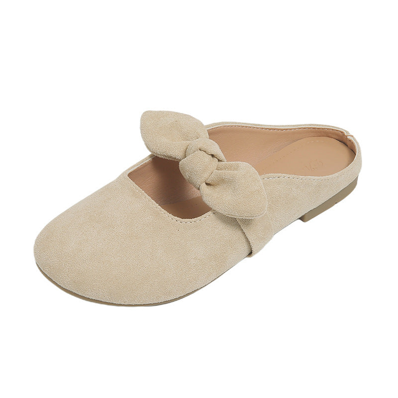Plus Size Women's Shoes Bow Toe Half Slippers