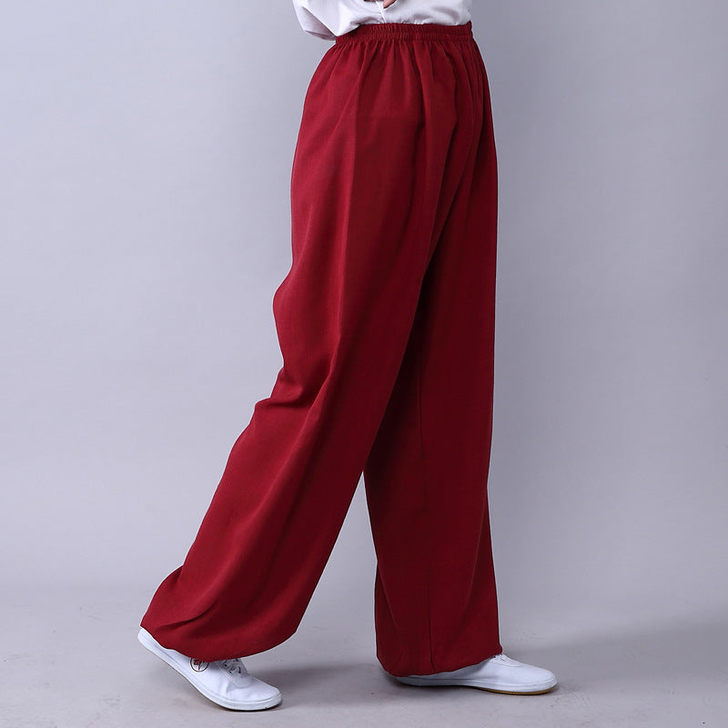 Men's And Women's Fashion Casual Breathable Cotton And Linen Practice Pants