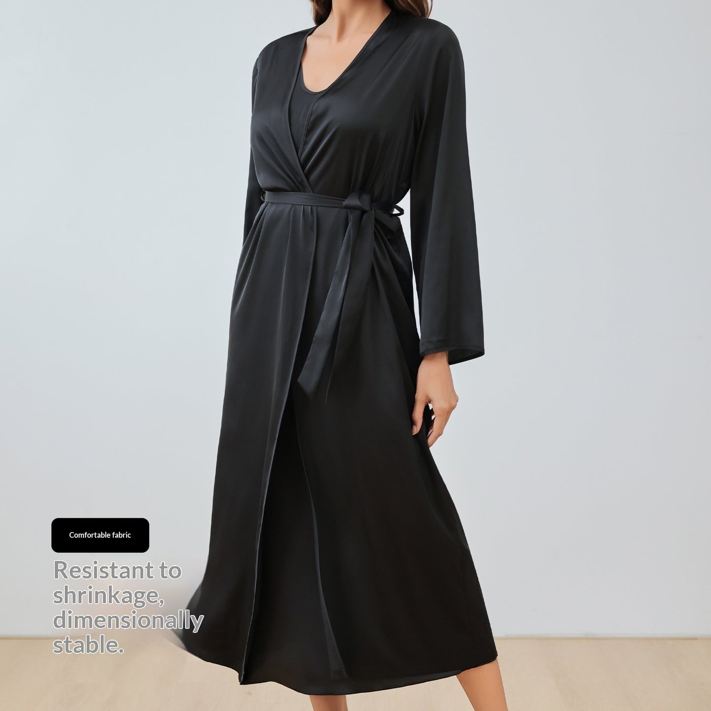 Satin Home Fashion Loose Cami Bathrobe Set
