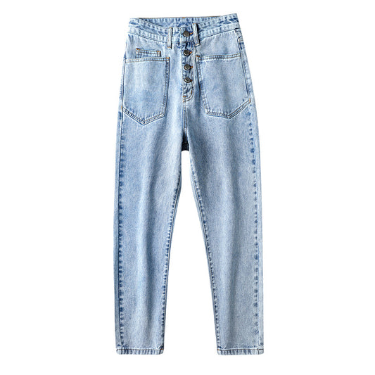 Women's High-rise Straight-leg Loose-fitting Jeans