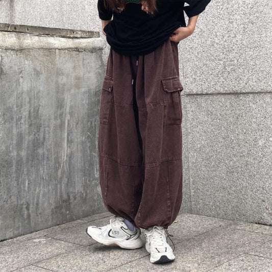 Korean Ins Japanese Retro Loose Wide Leg Pants
