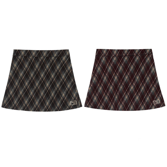 Women's New American Retro College Style Plaid Skirt
