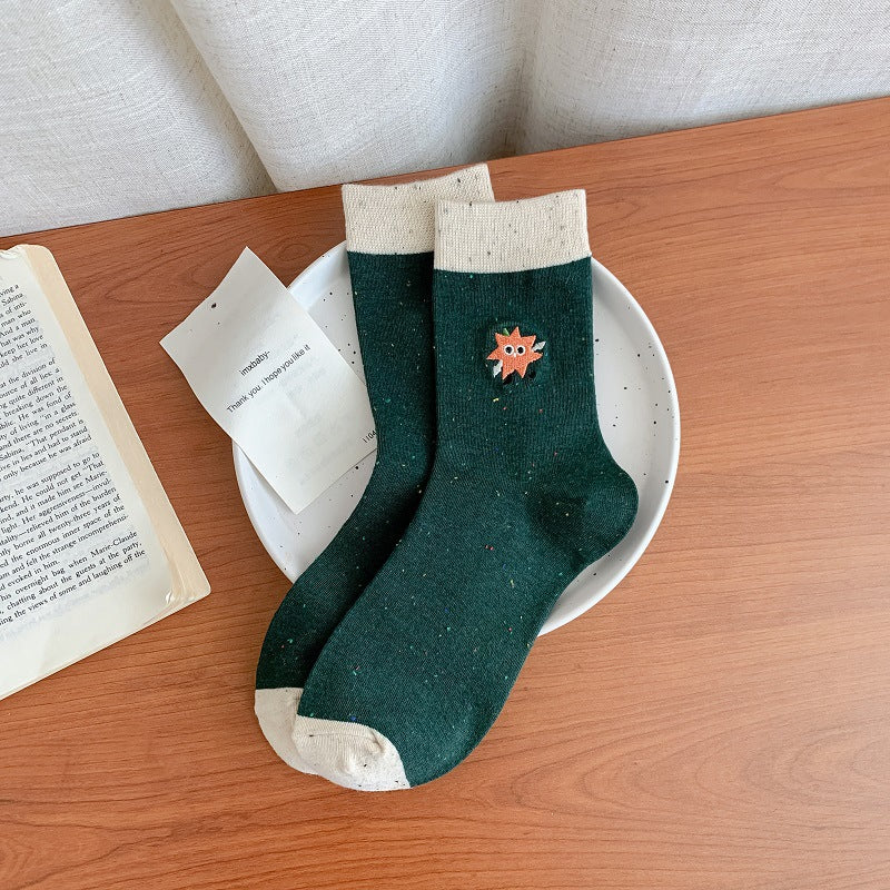 Trendy Color-Block Long Socks For Spring And Autumn