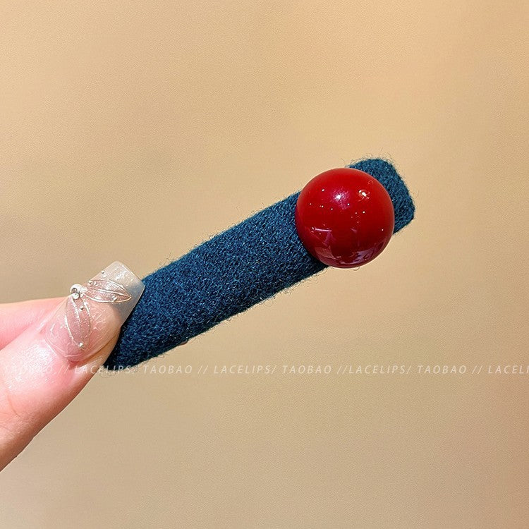 Blue Red Beads Barrettes Women