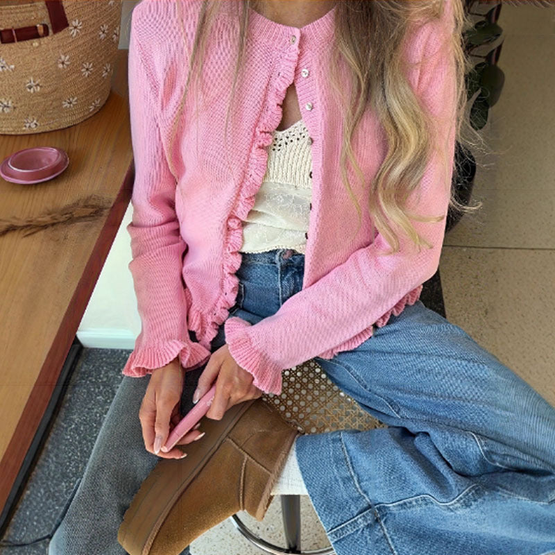 Women's Loose-fit French-style Long-sleeve Sweater Coat