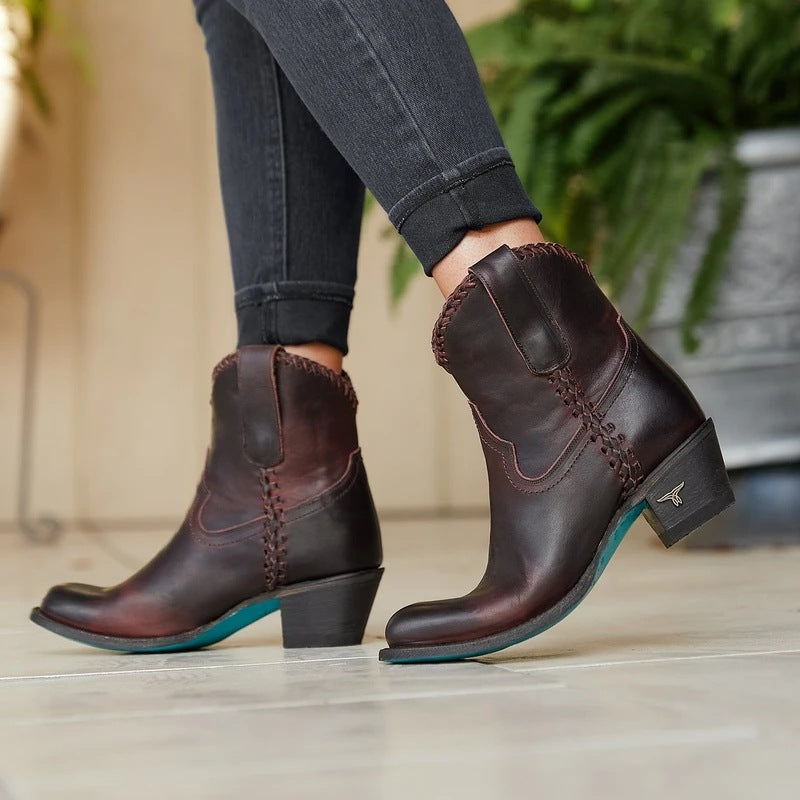 Autumn And Winter New Thick-heeled Mid-heel 40-43 Low-top Women's Boots