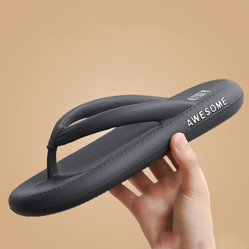 Women's Summer Outer Wear Solid Color Thick Bottom Flip Flops