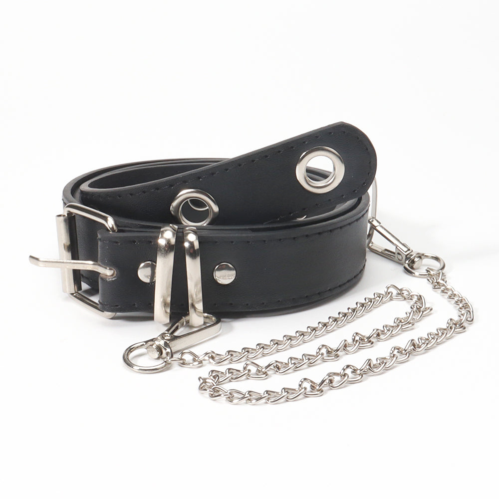 New Men And Women Metal Punk Chain Belt Chain Two-in-one Multi-purpose Hip Hop Dance Club Belt Belt