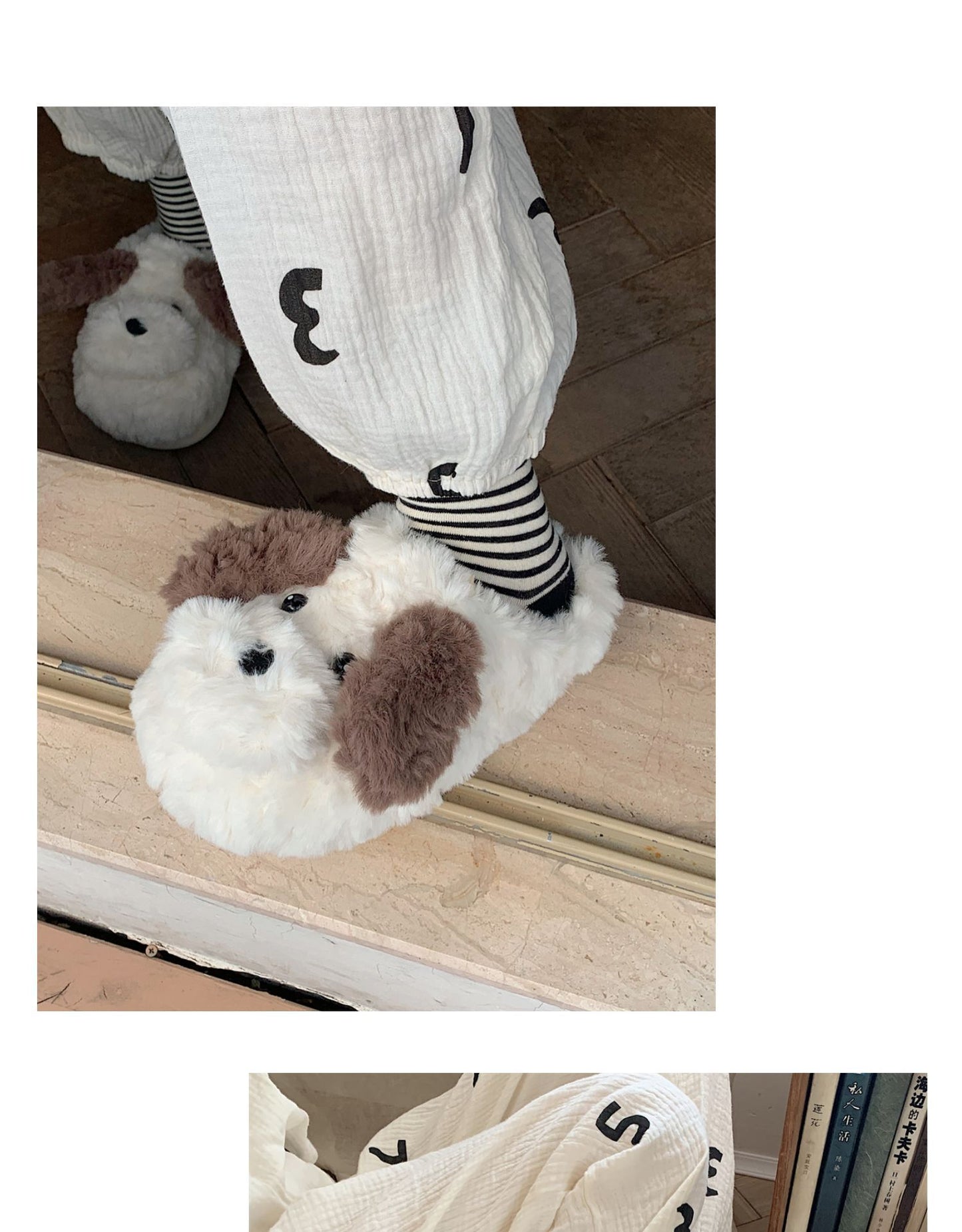 Women's Winter Girly Heart Indoor Home Thermal Cotton Slippers Cartoon