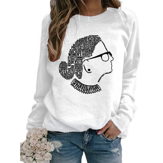 Justice Monogram Print Crew Neck Long Sleeve Sweatshirt