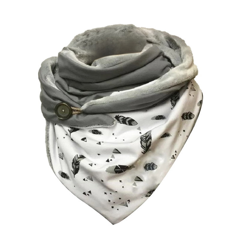 Padded Warm Shawl Printed Bib Scarf