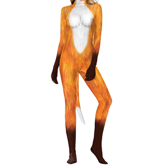 3D Printed Animal Couple Performance One-piece Tights