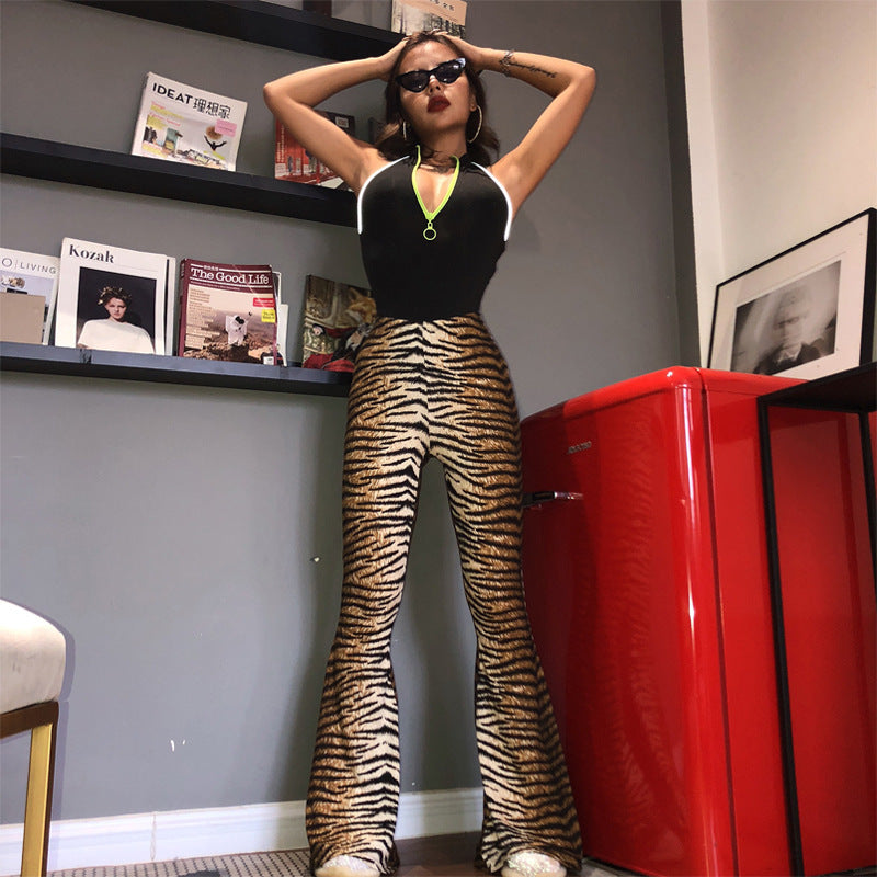Fashion Personality Tiger Horn Women's Sweat Pants