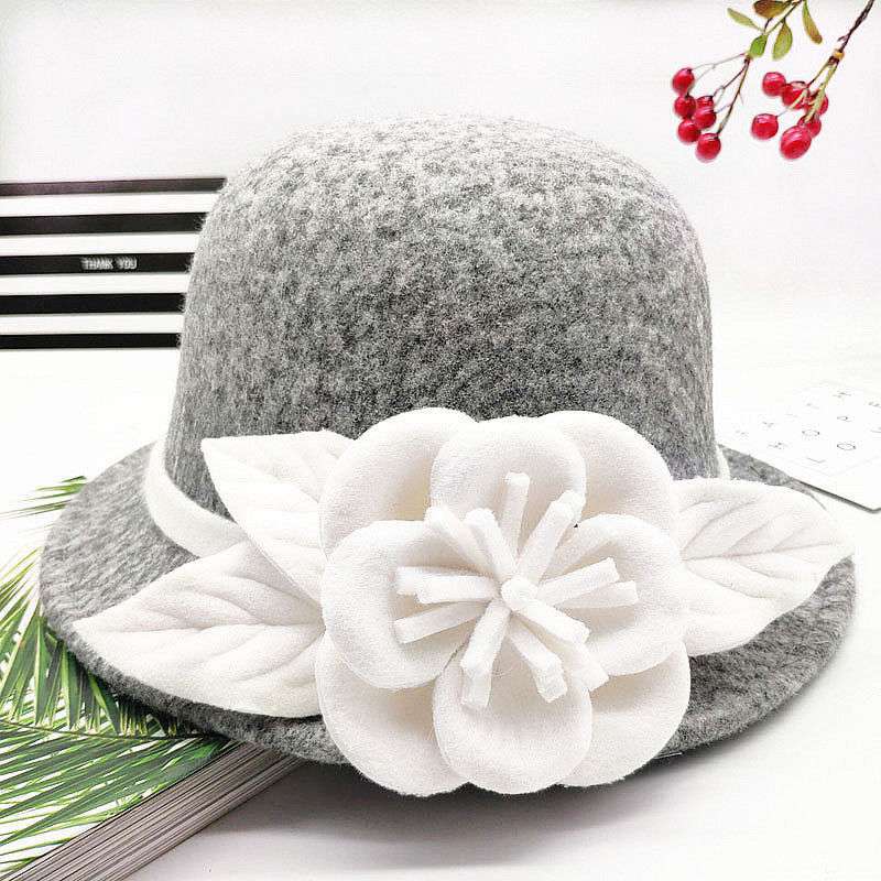 Retro Black And White Flower Fashion Hat Casual