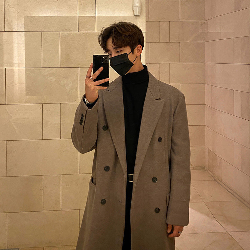 Korean Casual Trendy Wool Coat For Men