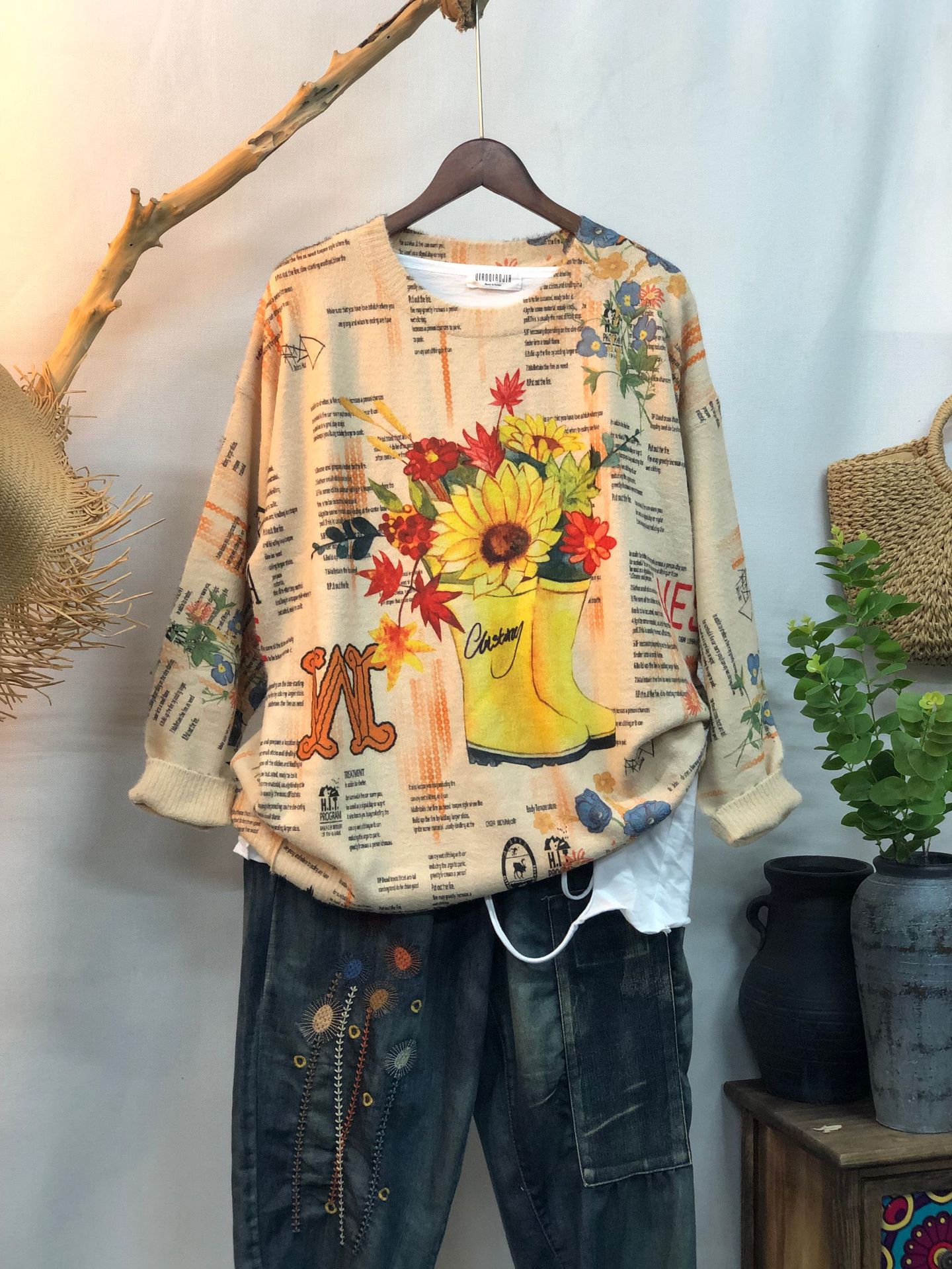 New Women's Loose-fitting Round-neck Sweater For Outerwear