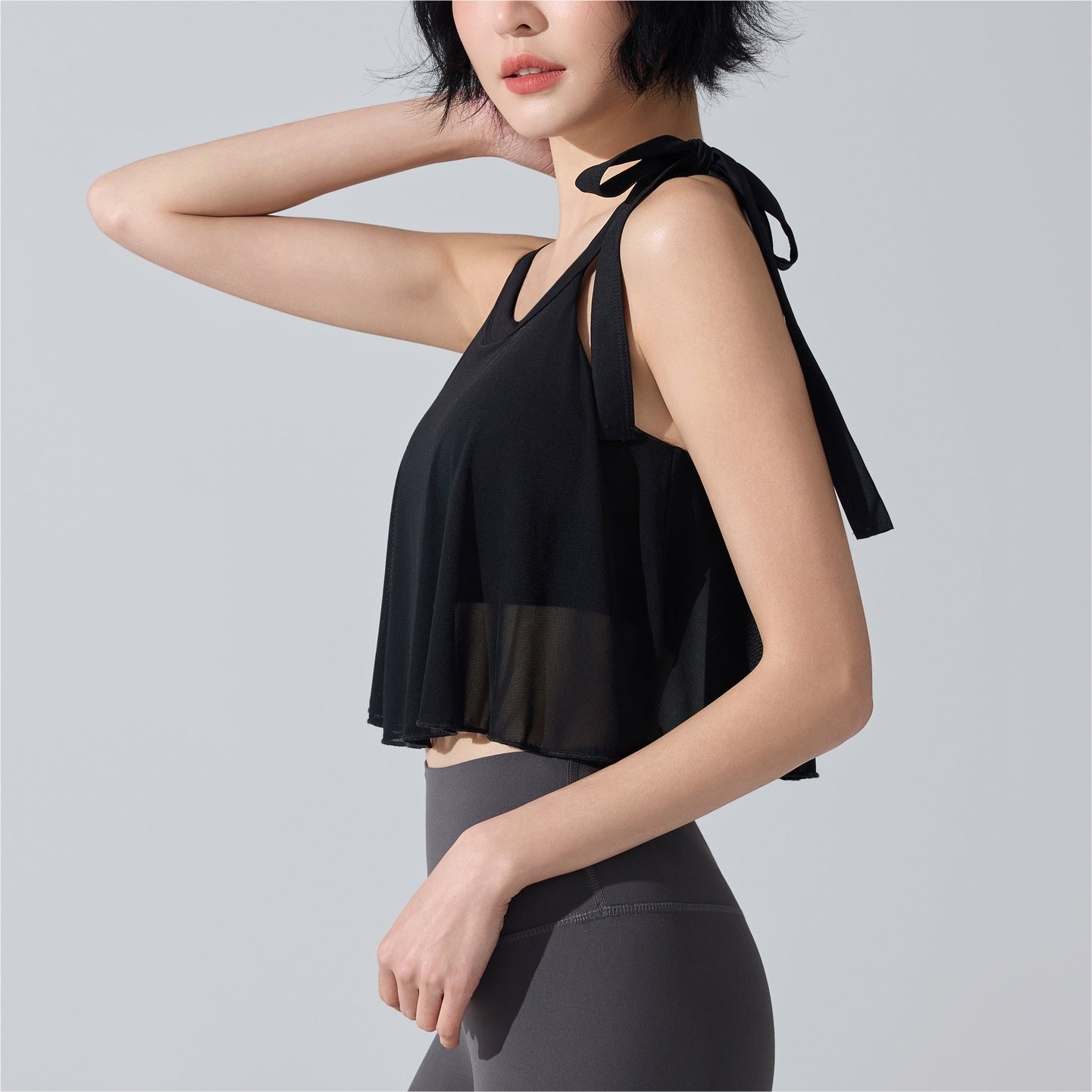 Womens Underwear Beautiful Back Anti-Shock One-Piece Fixed-Cup Mesh Bra Vest Fitness Yoga Wear