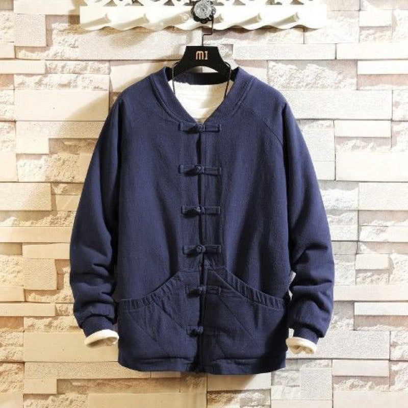 Plush Thick Chinese Style Cotton Coat