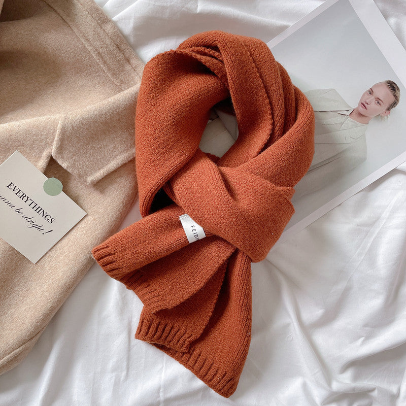 Students' Solid Color Trendy White All-match Scarf
