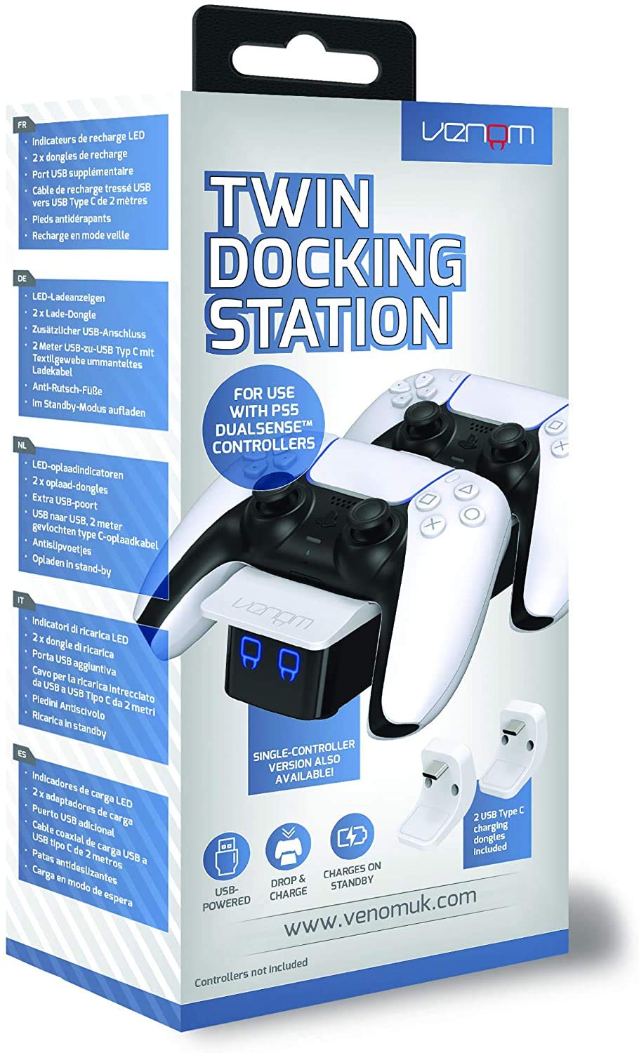 Venom PS5 Controller Dual Charging Station - Vit (PS5)