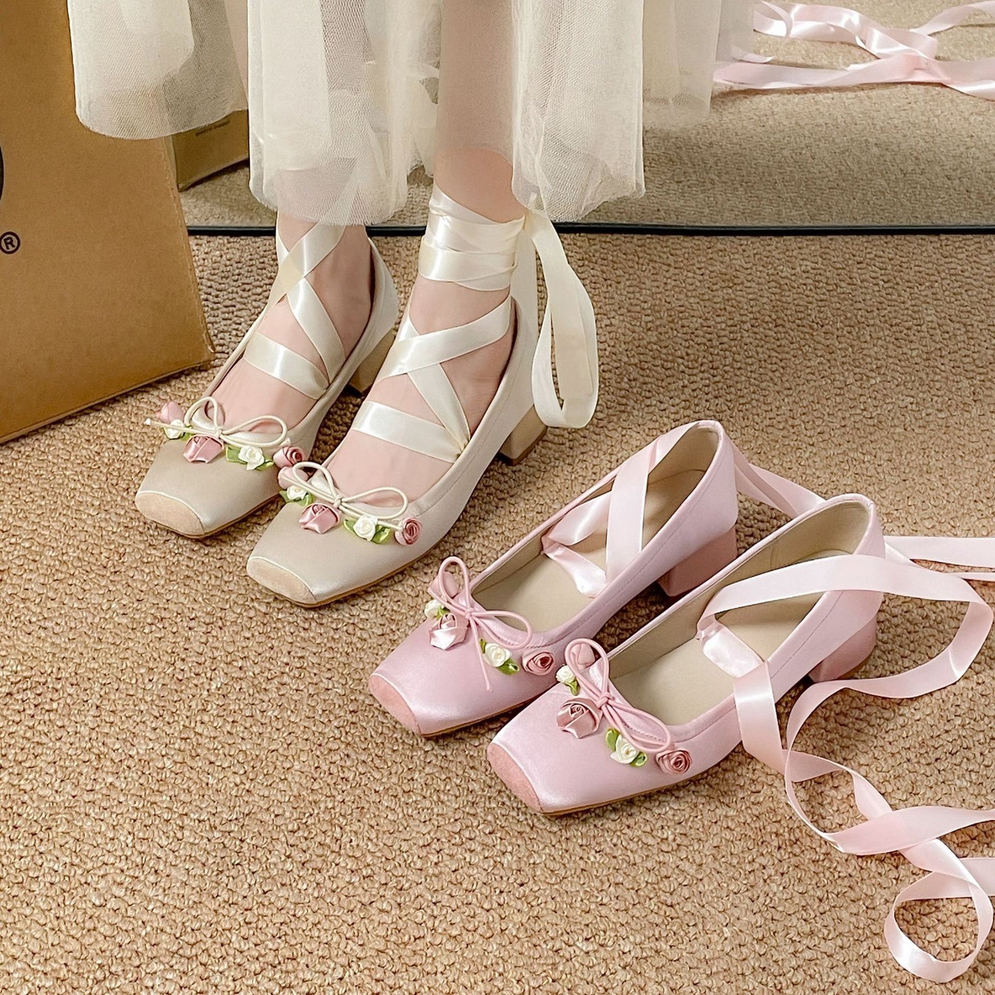 French Ballet Dance Shoe Women's Cross Strap