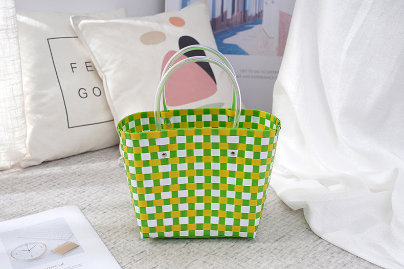 Women's Fashion Diagonal Basket Woven Bag