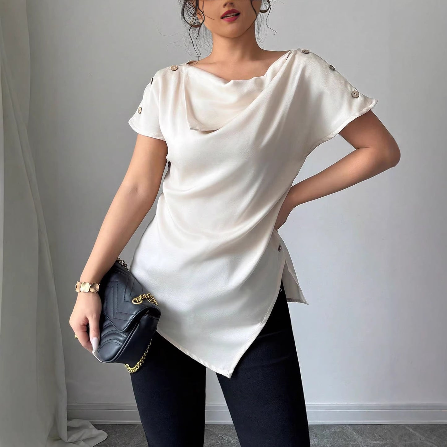Stylish Womens Wide-neck Off-shoulder Sexy Top