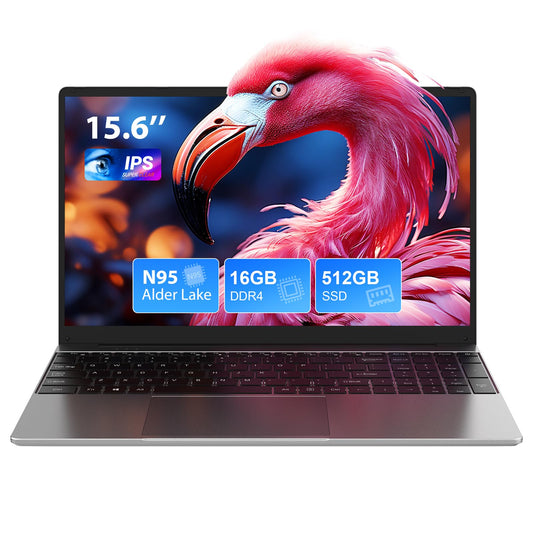 SADSYMB 15,6-tums bärbar dator, 16 GB RAM 512 GB SSD N95 processor (upp till 3,4 GHz), Windows 11 bärbar dator med mus ingår, 1 920 x 1 080 IPS, 2,4/5,0G wifi, BT5.0, USB 3.0 × 2