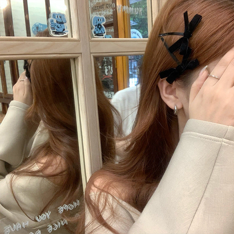 Black Velvet Bow Hair Rope Rubber Band