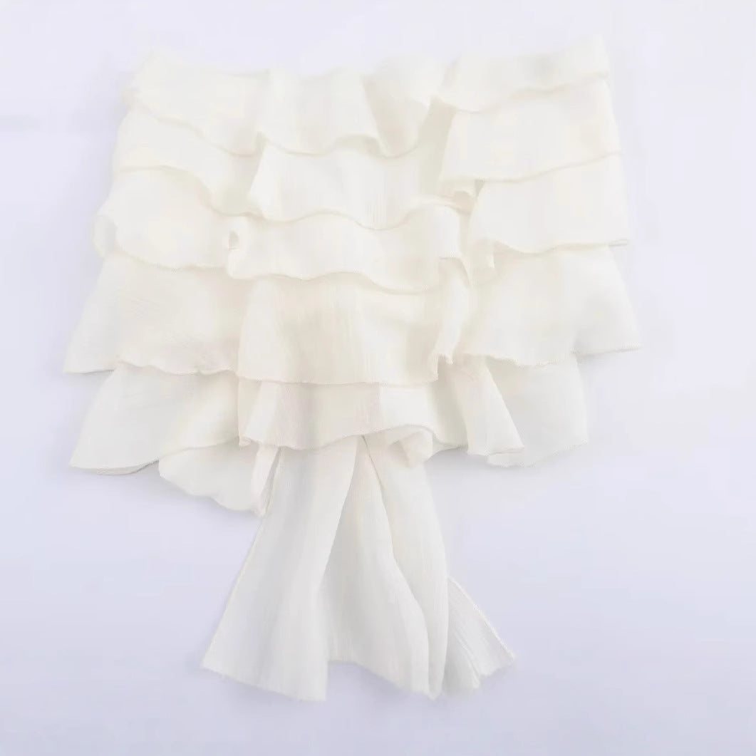 Design All-match Laminated Decoration Hanging Collar Top