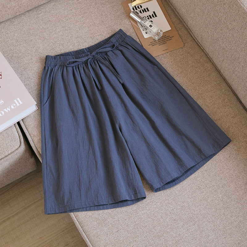 Nye løse shorts i bomuld og hør til kvinder