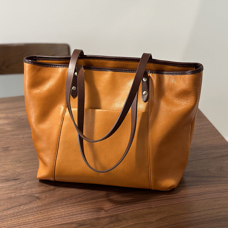 Commute Cowhide Leather Single-shoulder Bag