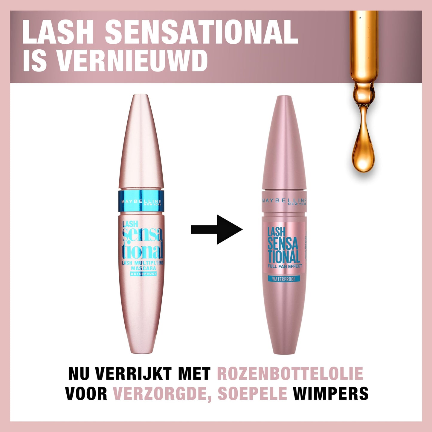 MAYBELLINE NEW YORK, volymmascara, Lash Sensational Waterproof Mascara, 9,4 ml