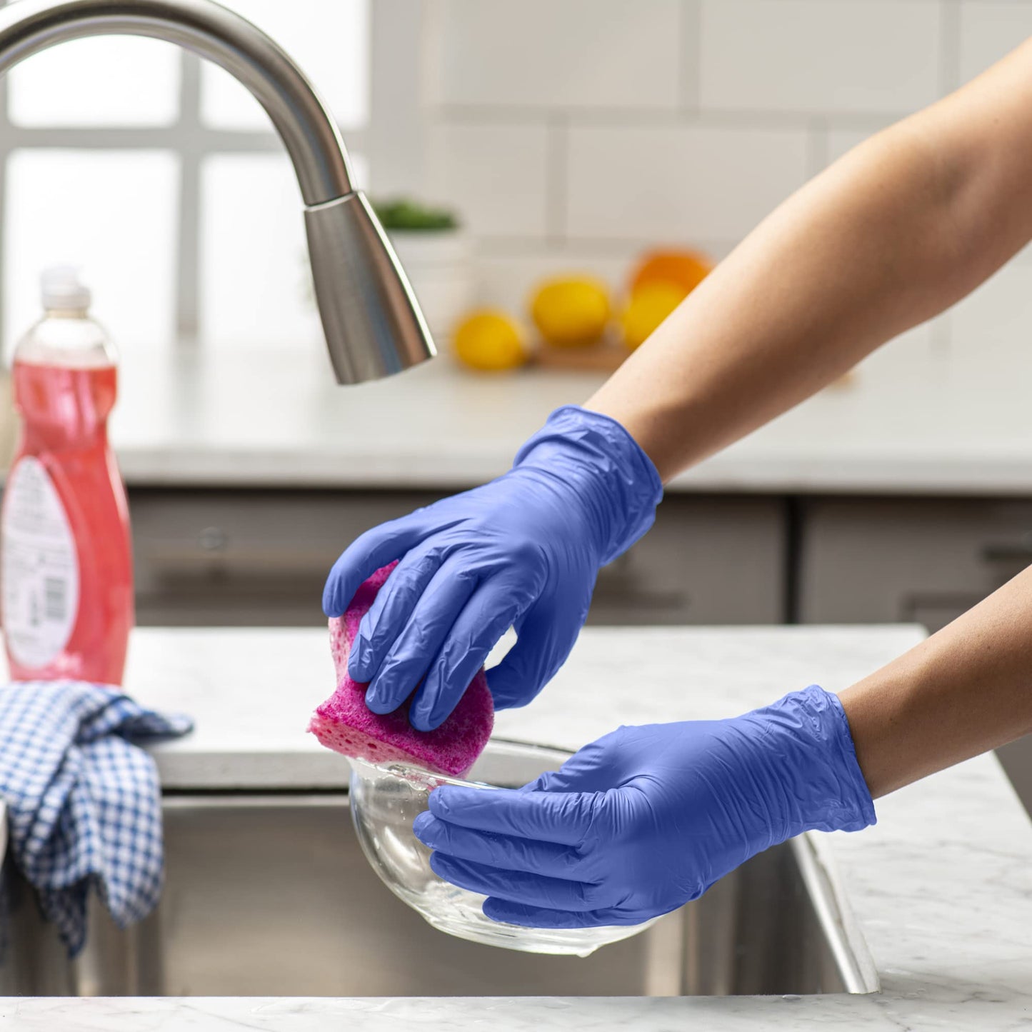 [100 antal – stor] Nitrile Engångshandskar – 4 mil. | Latexfria och gummifria | Icke-stadig pulverfria handskar