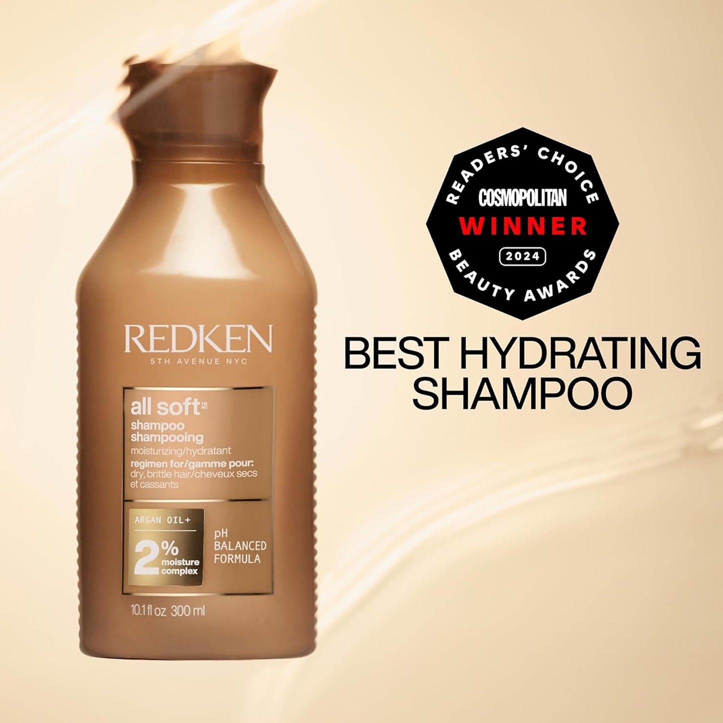 REDKEN All Soft P1996800 Schampo, Guld, 500 ml