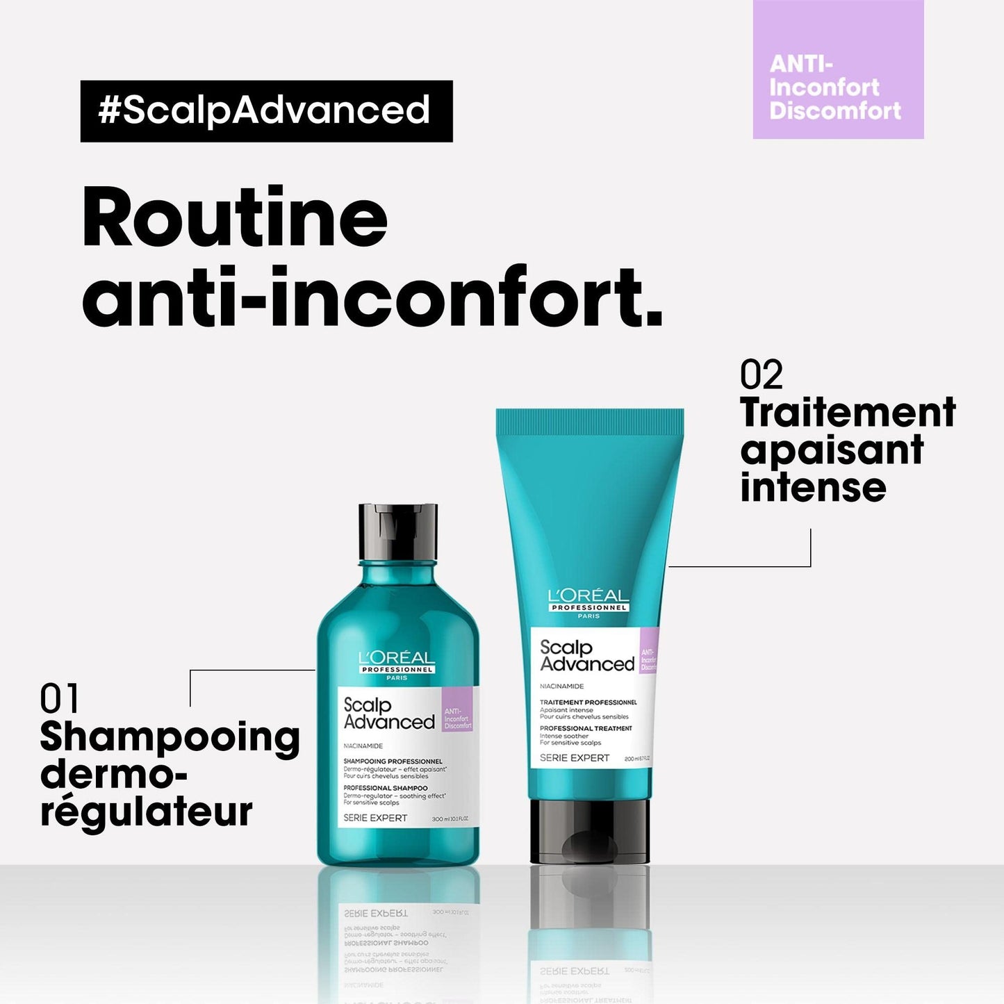 L'Oréal Professionnel Vårdbehandling för att lugna känslig hårbotten, Scalp Advanced, Anti-Discomfort Intense Soother Behandling, 200 ml