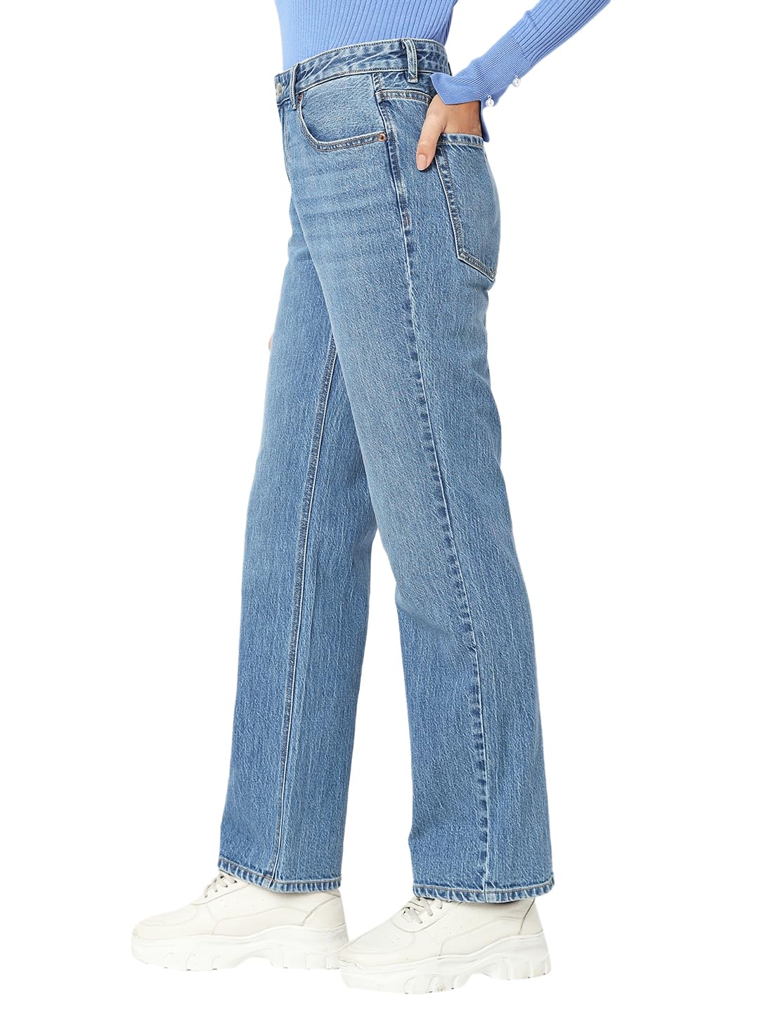 VERO MODA dam Raka jeans Vmtessa Hr raka jeans Li3114 Ga Noos