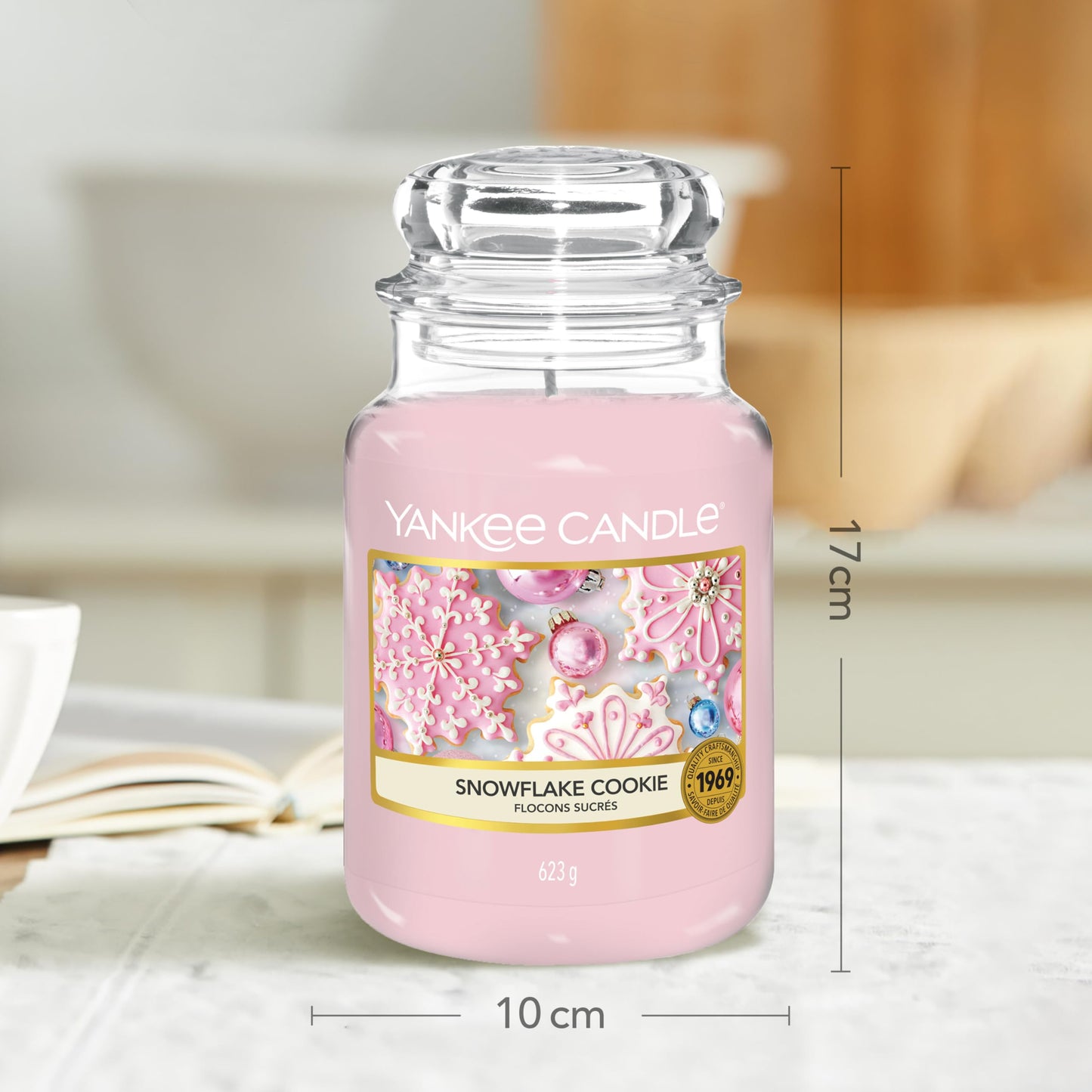 Yankee Candle Snowflake Cookie 1275342EZ Burkljus, Rosa, Stor