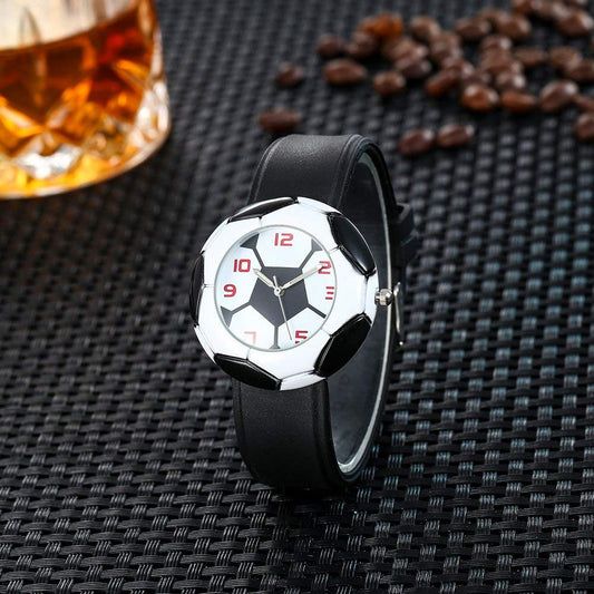 MYFT Men's Fashion Slim Minimalist Waterproof Watch Football Dial Silicone Strap Quartz Child WristMYFT Watches