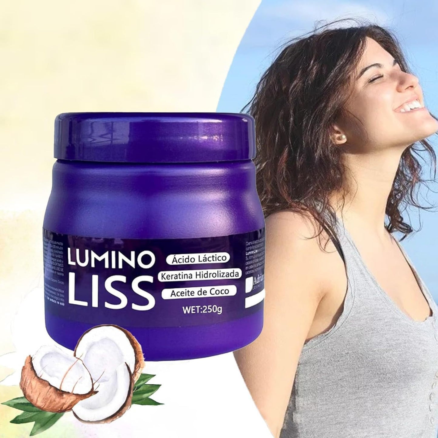 Lumino Liss utjämning, LuminoLiss-rätning, formlös Lumino Liss – 250 g rak, silkeslen, frizz hårplattång – med varaktig glans och naturlig mjukhet (2)