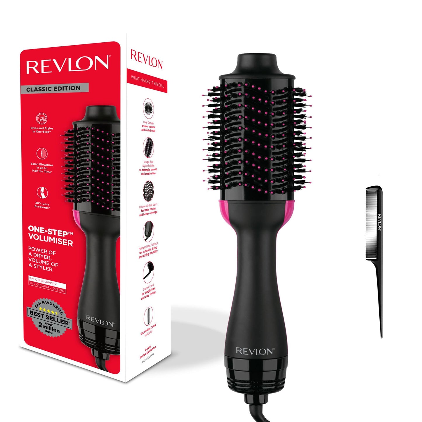 Revlon RVDR5222 Salon One-StepTM hårtork och volymgivare med sektionskam