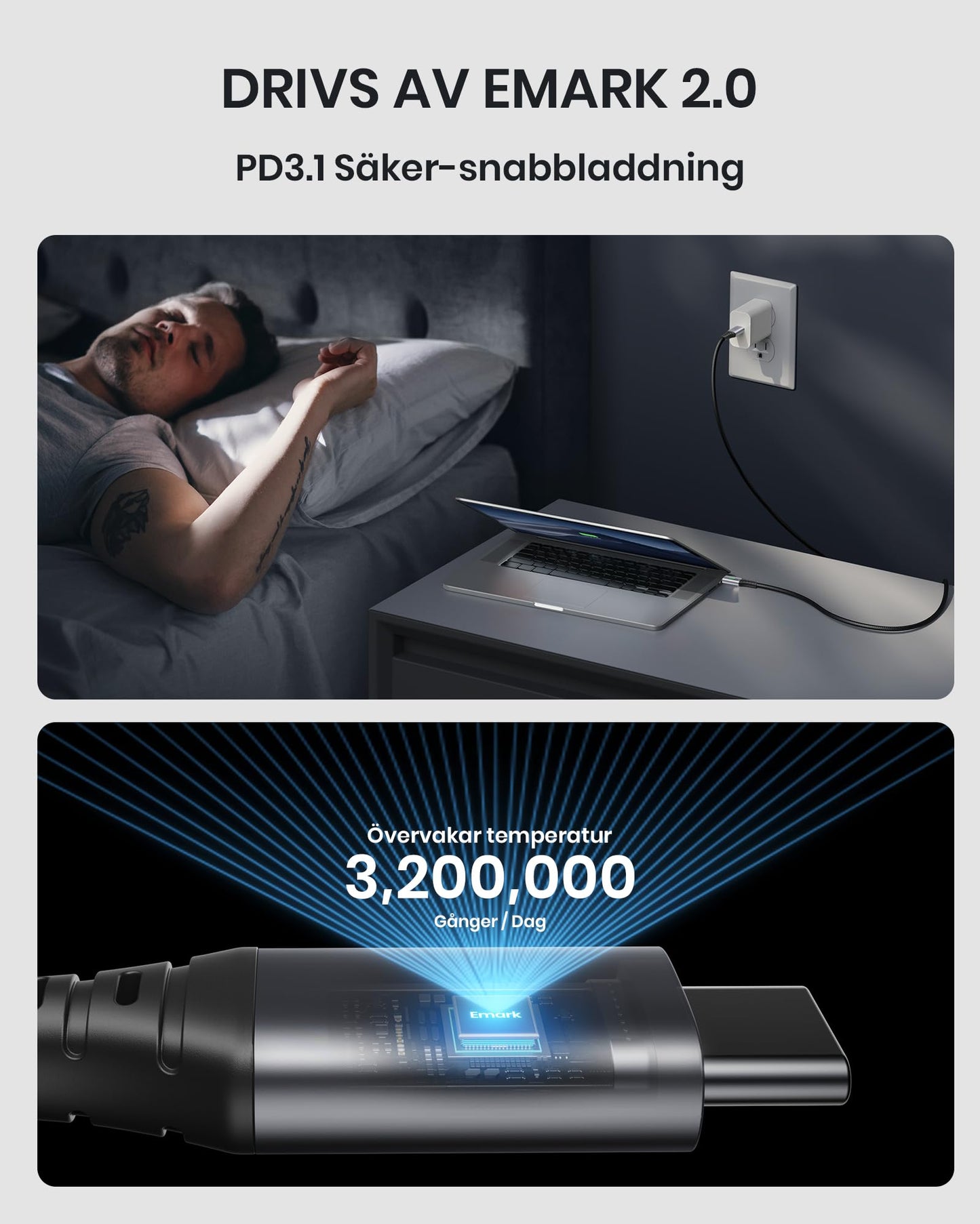 INIU 240W USB C till USB C-kabel [2M, 2-pack], PD3.0 Snabbladdningskabel, Nylon Typ C Laddningskabel för iPhone 16 15 Pro Max MacBook iPad Samsung S24 S23 Note 20 Pixel Dell Steam Deck Laptops etc.