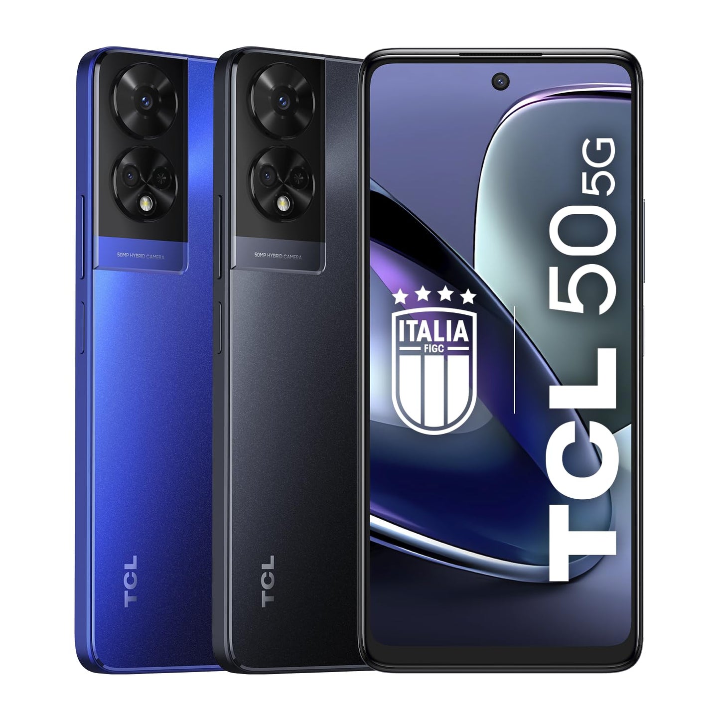 TCL Mobil 50 5G smartphone, MediaTek Dimensity 6100+ chipset, 6,56 tum HD+ 90Hz skärm, 128, 8 RAM, 4 och 4 RAM-förlängning, 50 MP hybrid dubbel kamera, Android 14, 5010 mAh