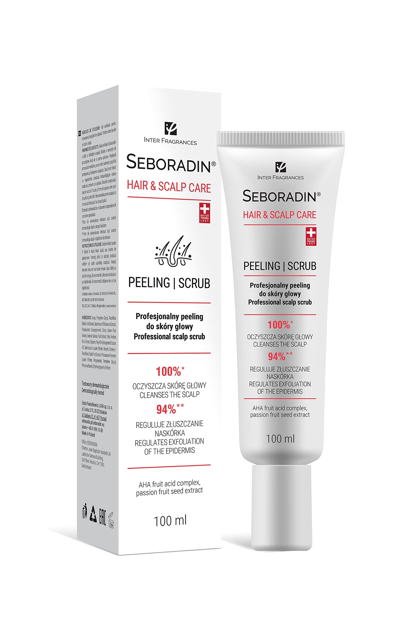 Seboradin Enzymatisk Peeling Hårskrubb Hudskrubb Skalning Fruktsyra För Svagt Och Känsligt Fet Hår Exfolierande Behandling För Huden 100 ml