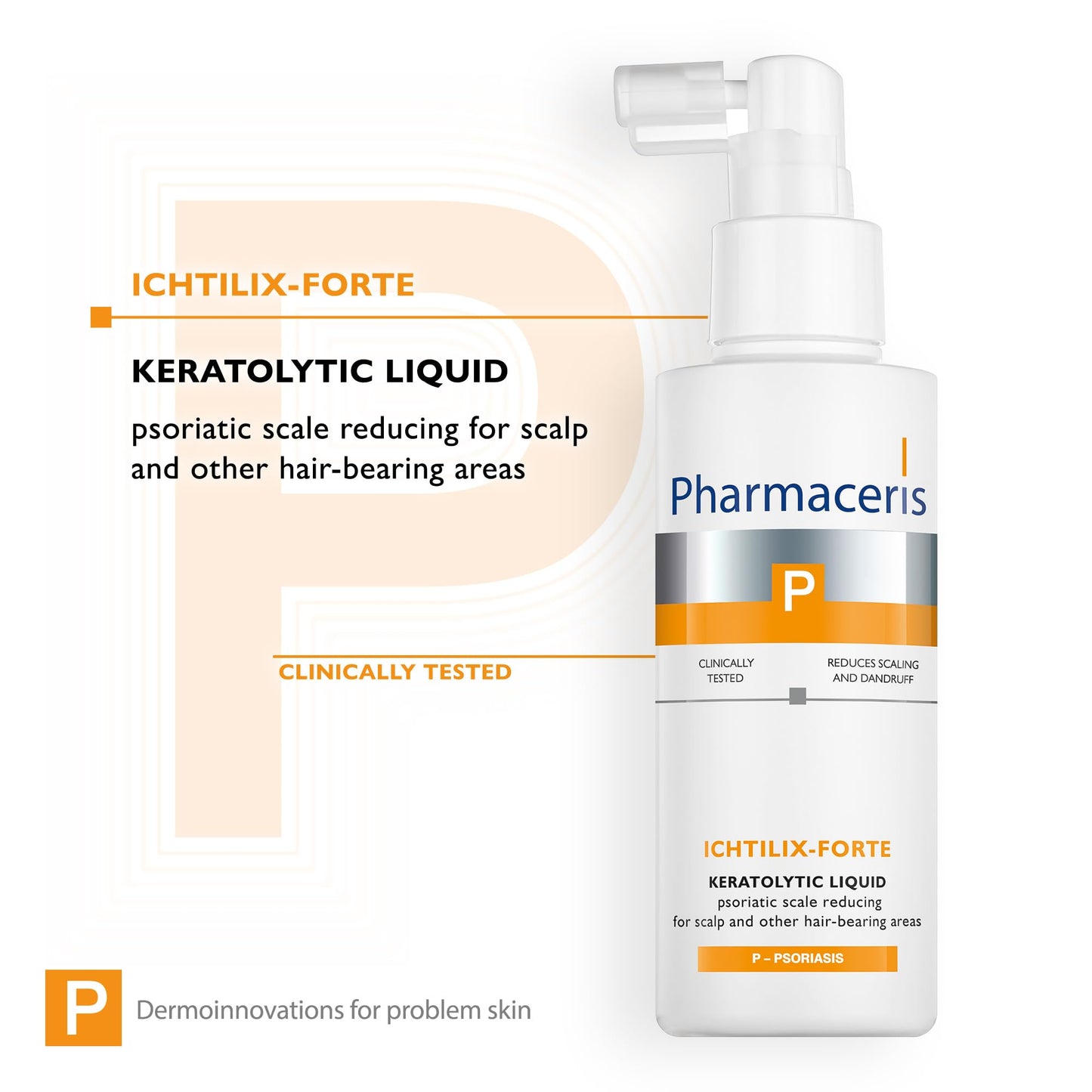 ICHTILIX-FORTE – medel för huvud psoriasis spray för hårbottenbehandling vid psoriasis och eksem | hårbottenvård | lindrar klåda och lätt inflammation 125 ml