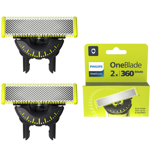 Philips OneBlade Original 360-rakblad för alla OneBlade- och OneBlade Pro-modeller, 2-pack (modell QP420/60)