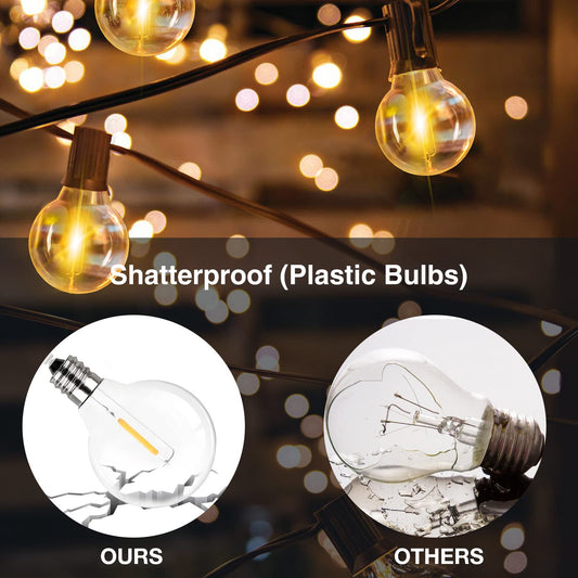 Utomhus ljusslinga LED, 7 M ljusslinga utomhus G40-strängljus Utomhusutbyggbar med 12 + 1 G40 -glödlampor IP45 Vattentät inomhus/utomhus led för trädgård, uteplats, garage, bröllop, fester