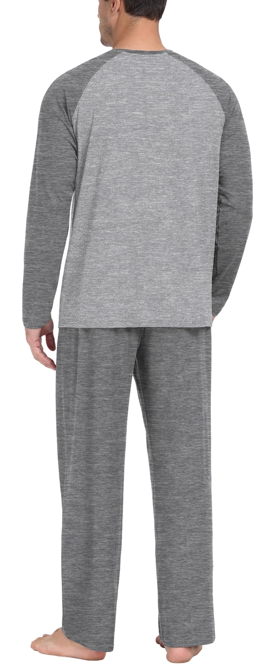 PrinStory Pyjamasset för män nattkläder pyjamas långärmad topp och byxor sovset